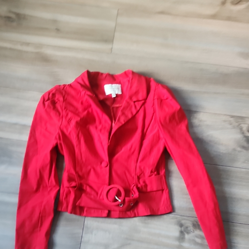 Haute Monde Vibrant Red Blazer NWOT